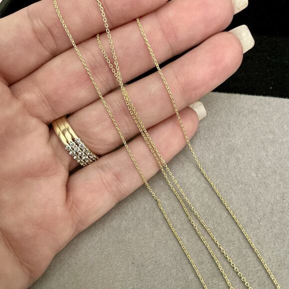 SOLID 10K Gold Cable Link Chain 1MM Necklace 24in BSI ~ NEW *LAST ONE* - Picture 10 of 10